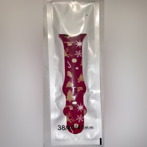 NEW CHRISTMAS WATCHBAND COMPATIBILITY APPLE WATCH 38,40,41 mm BAND SILICONE - Picture 2 of 3